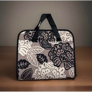 Vera Bradley Night Day Boho Floral Hanging Travel Organizer Toiletry Bag Black